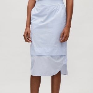 COS Blue Midi Skirt with Adjustable Hem (Size 34/US 4)